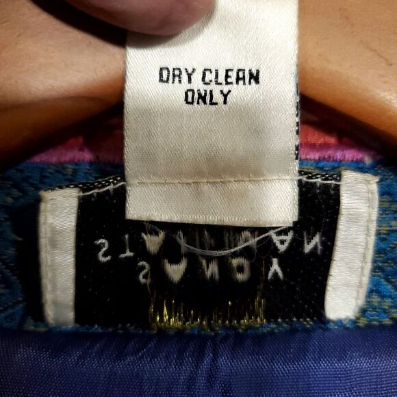 Vintage Sandy Starkman Jacket Women XL Burgundy Pink Blue Paisley Patchwork Boho - Picture 4 of 16